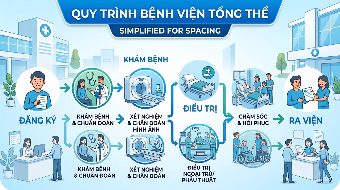 QUY TRÌNH LUỒNG TỔNG THỂ TRONG VẬN HÀNH BỆNH VIỆN (Album)